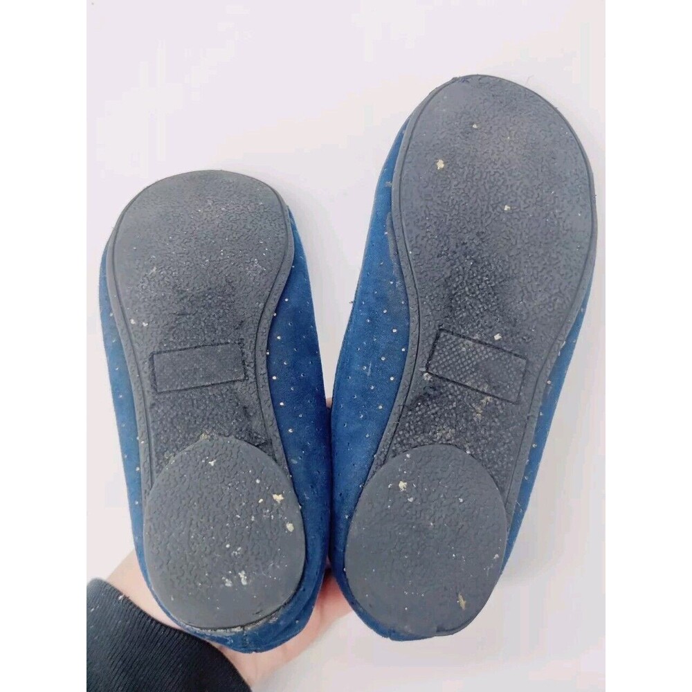 So By Kohls Shoes Girls Size 13 Med Memory Foam Navy Blue Flats Slip On With Bow - Picture 9 of 10